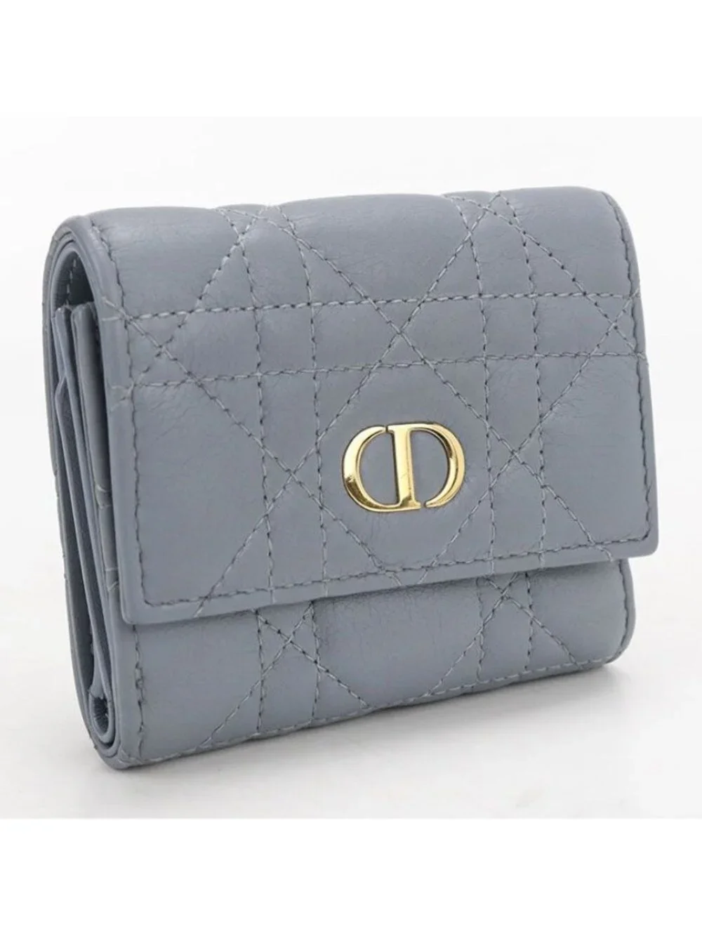 Dior Hibiscus Wallet Caro Trifold Calfskin